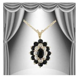 Gorgeous Black Sapphire and Diamond Necklace
